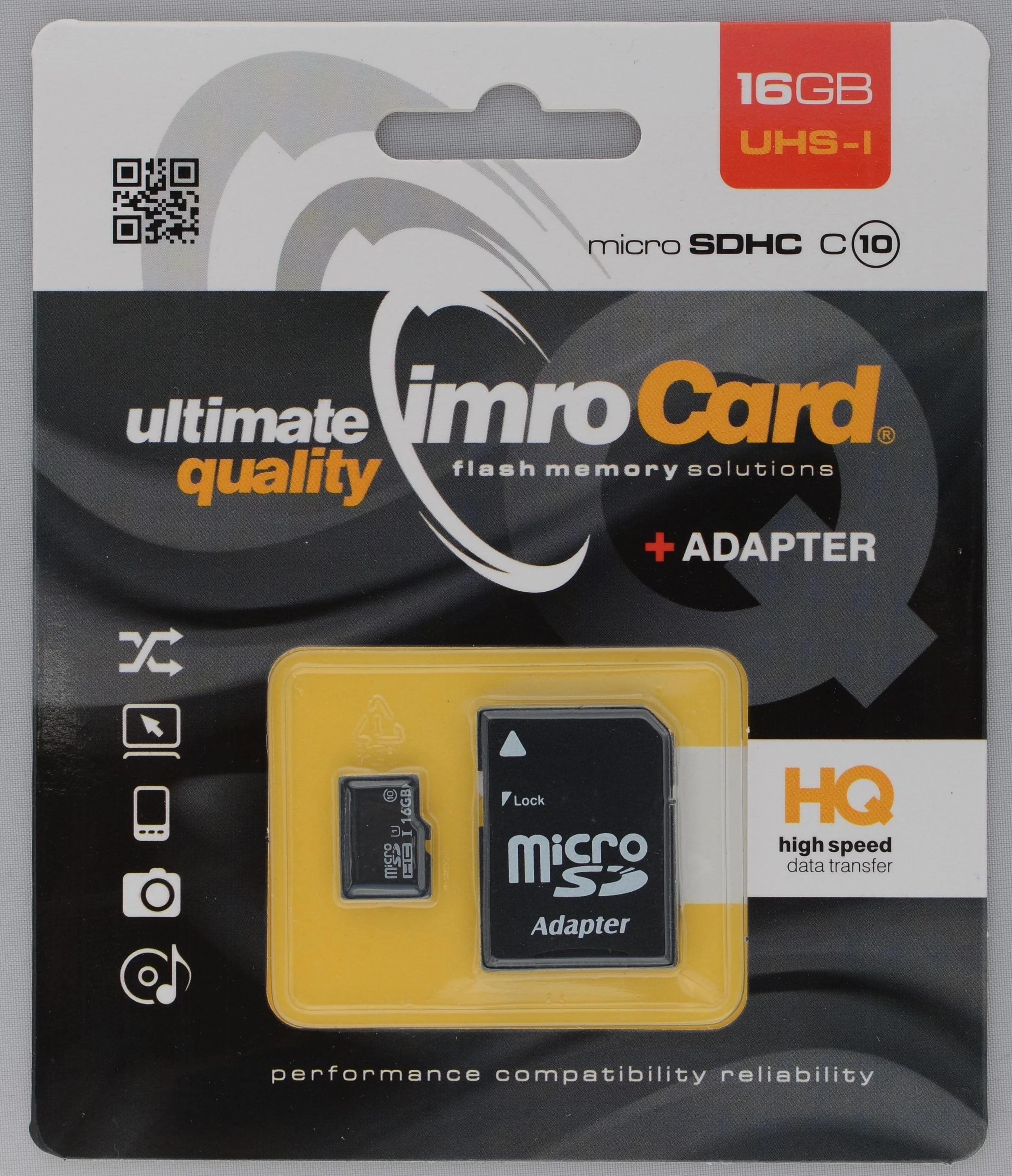 IMRO atminties kortelė Micro SD 16GB 100MB/s class 10 UHS I su adapteriu SD