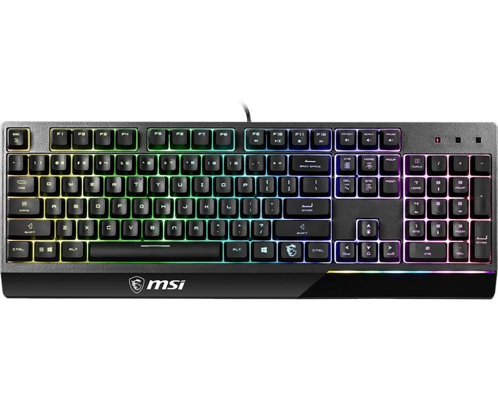 MSI Vigor GK30 Klaviatūra žaidimams, US išdėstymas, su laidu, Juodas