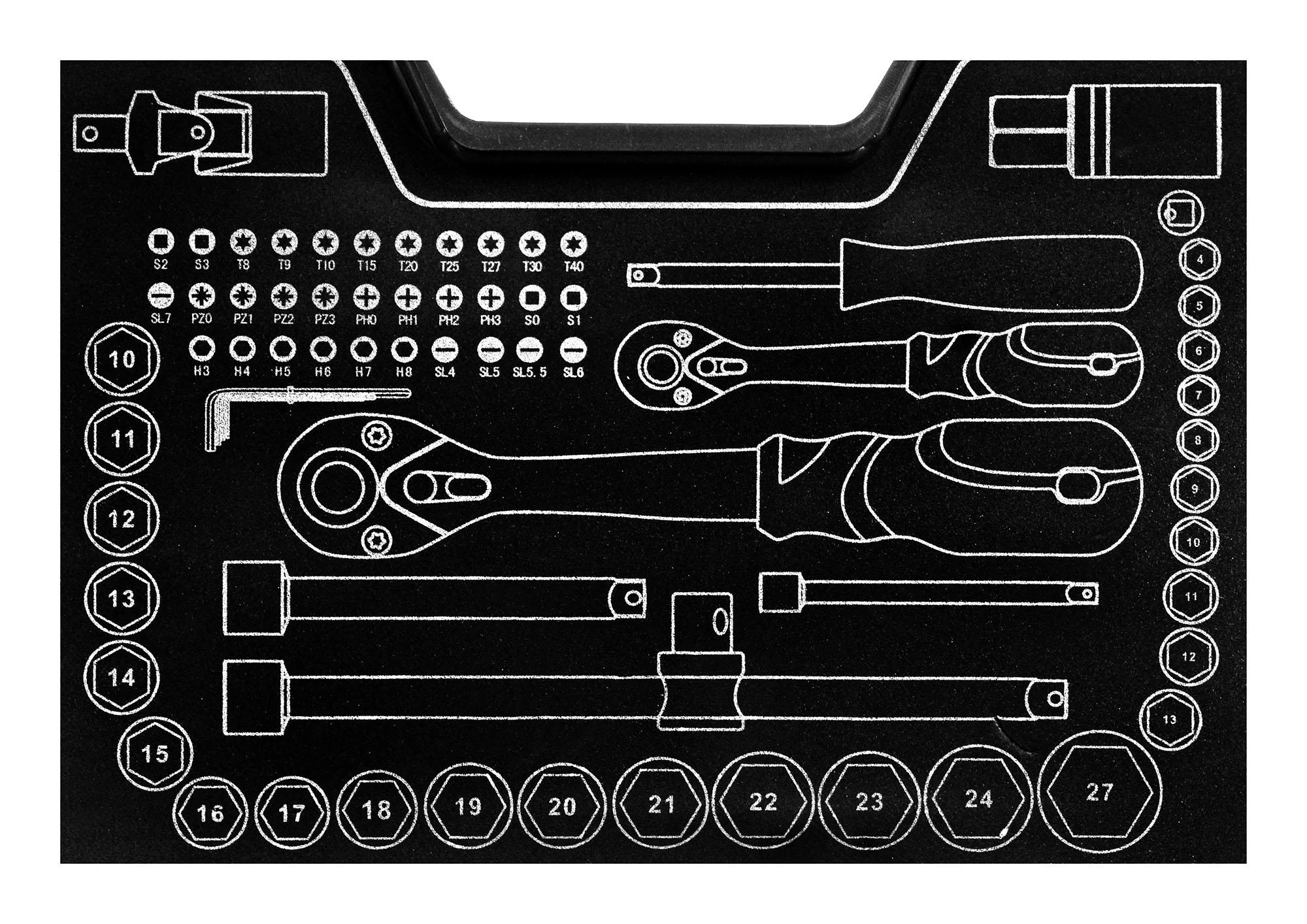 Oem Įrankių rinkinys Yato YT-38782 - 72 vnt