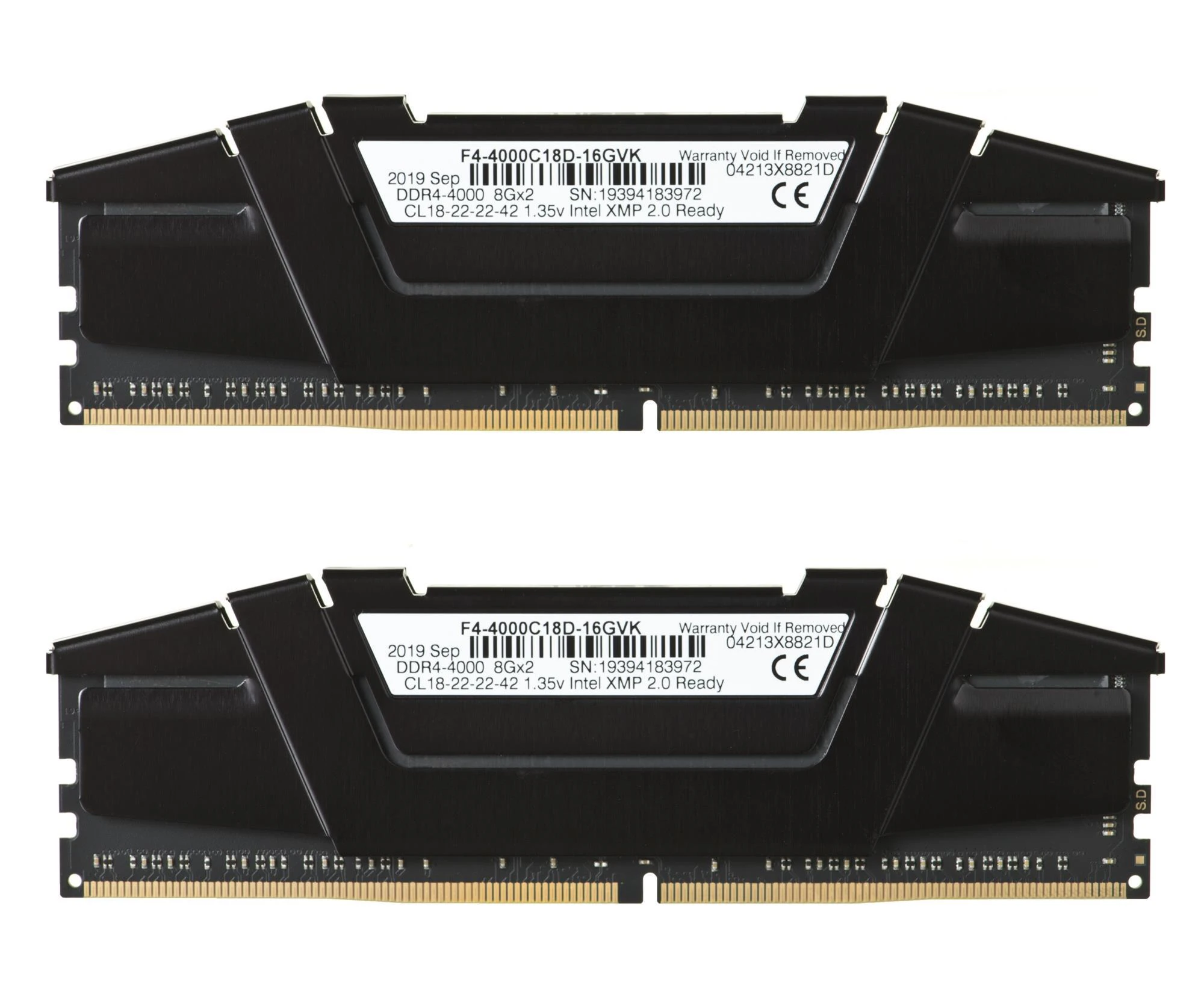 RAM G.Skill | Ripjaws V | F4-4000C18D-16GVK | 16 GB | DDR4 | 4000 MHz | PC/serveris | Registracijos Nr. | ECC Nr