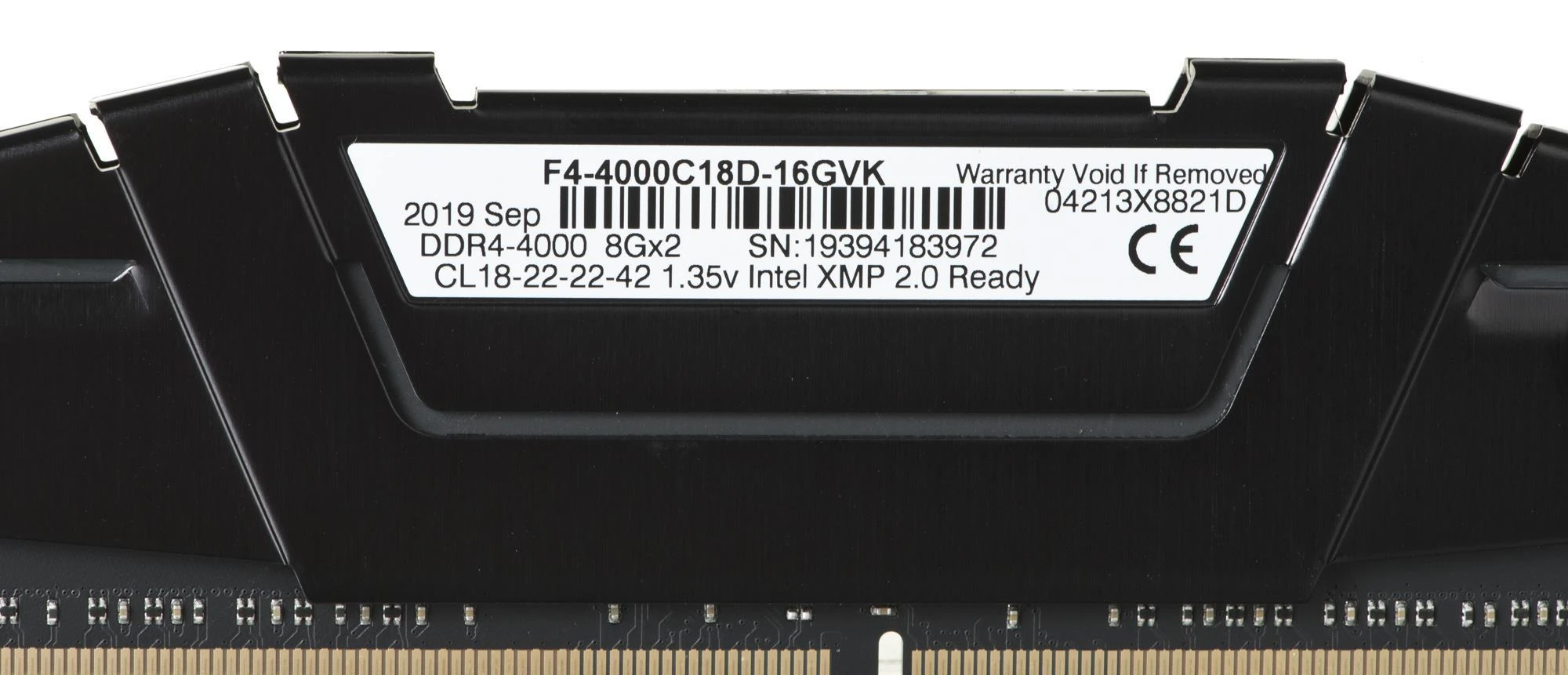 RAM G.Skill | Ripjaws V | F4-4000C18D-16GVK | 16 GB | DDR4 | 4000 MHz | PC/serveris | Registracijos Nr. | ECC Nr