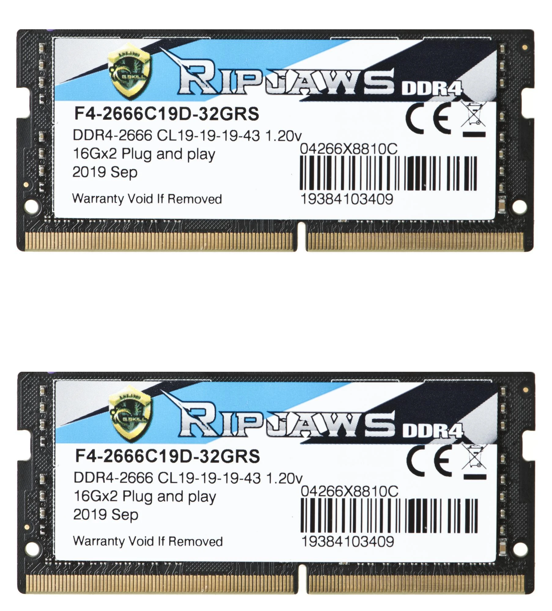 RAM G.Skill | Plyšiniai | 32 GB | DDR4 | 2666 MHz | Užrašų knygelė | Registracijos Nr. | ECC Nr