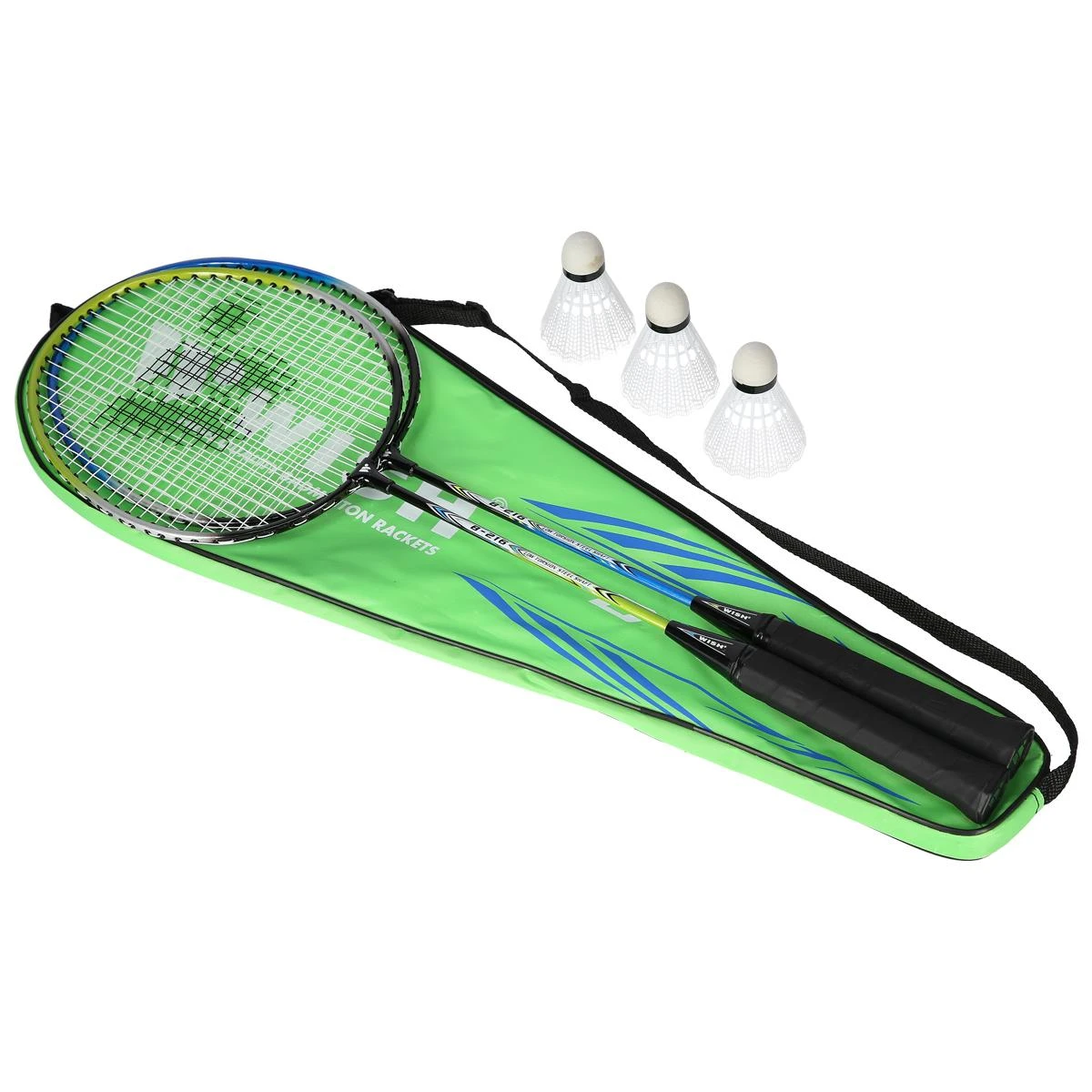 Badmintono rinkinys su krepšiu ir trimis kamuoliukais