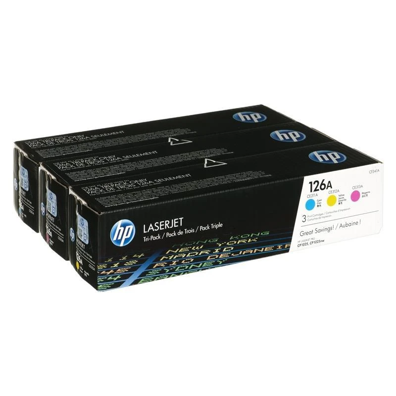Hewlett Packard (HP) HP 126A, skirtas Color LaserJet CP1025 serijai C,Y,M (kiekvienas 1 000 puslapių)