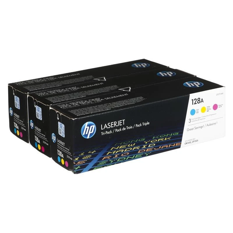 Hewlett Packard (HP) HP 128A, skirtas Color LaserJet CM1415 / CP1525 serijai C,Y,M (kiekvienas 1 300 puslapių)