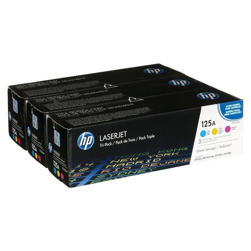 Hewlett Packard (HP) HP 125A, skirtas Color LaserJet CP1210/CP1510/CM1312 serijai C,Y,M (kiekvienas 1 400 puslapių)