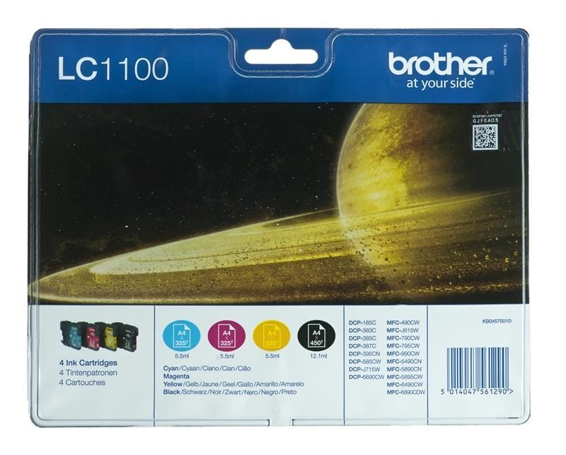 Rašalo kasetė Brother LC1100 CMYK | DCP395CN/DCP585CW/DCP6690CW