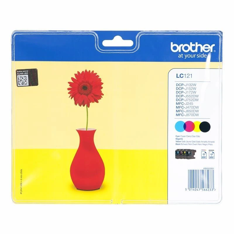 Brother LC-121 Multipack Ink Cartridge, Juodas, Cyan, Magenta, Geltona