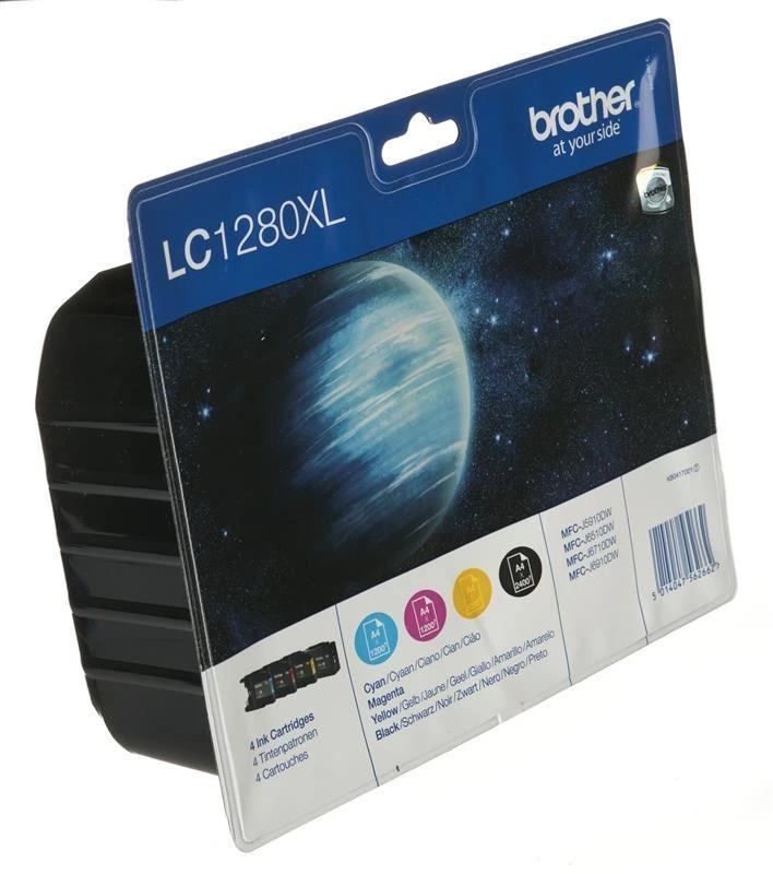 BROTHER VERTINGAS PAKETAS (LC-1280XL JUODA/ŽYRA/MĖLYNA/GELONIJA)