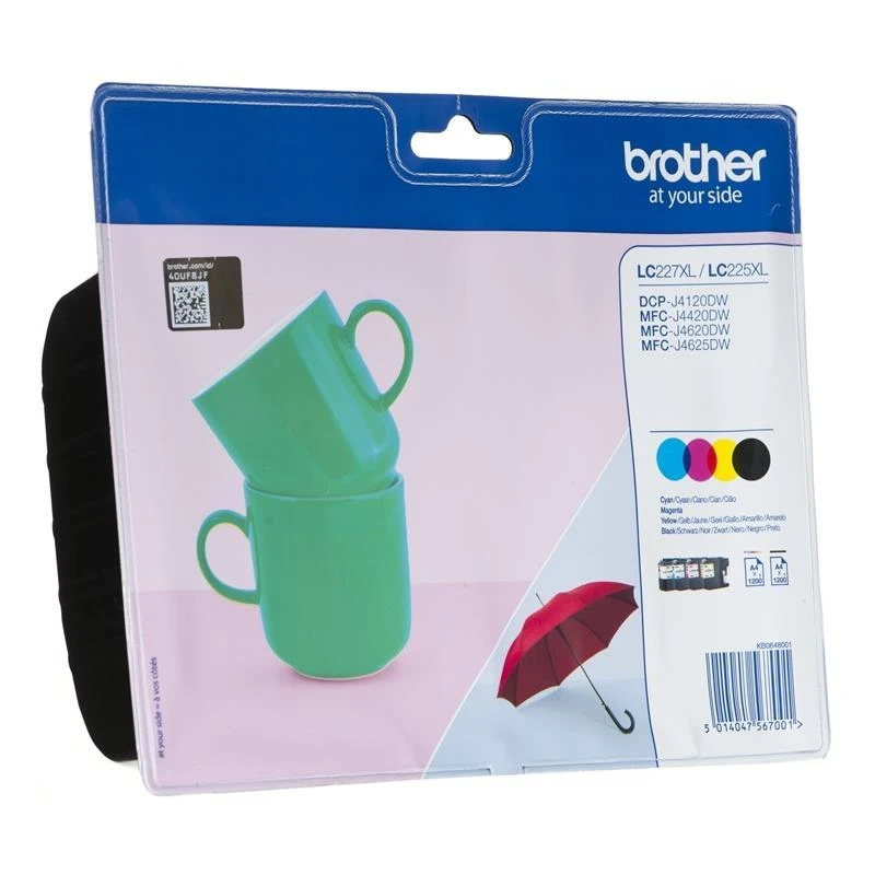 Supakuokite Brother LC227XLVALBP CMYK lizdinę plokštelę DCP-J4120DW/MFC-J4420DW/4425DW/4620DW
