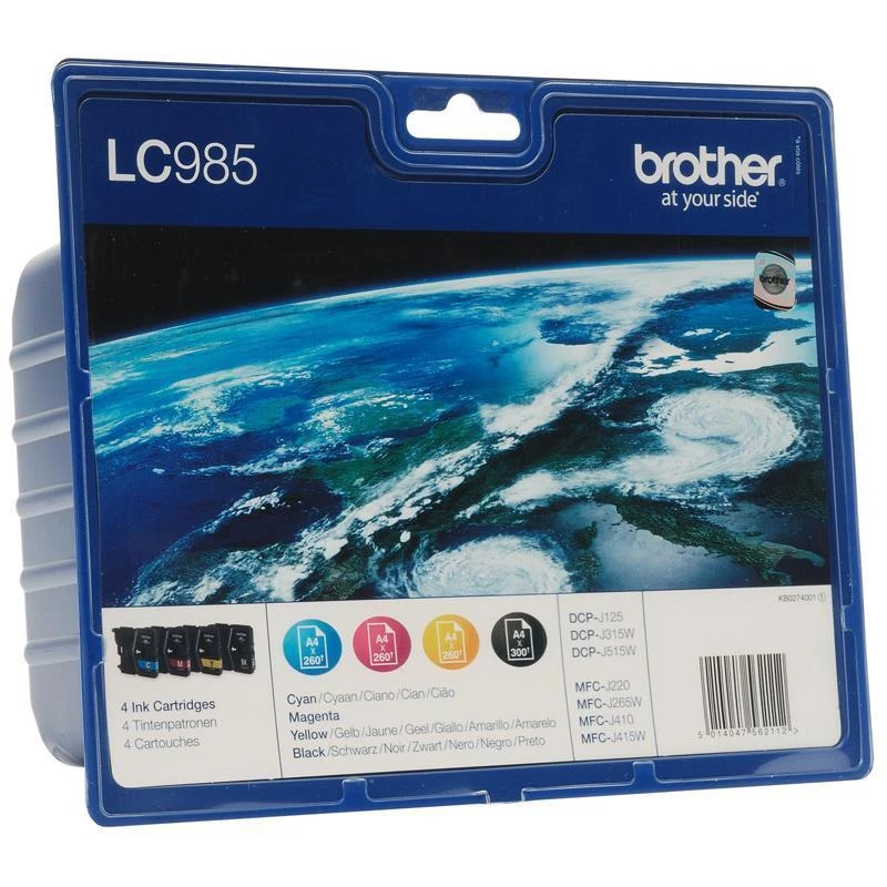 Brother LC985VALBP Multipack | Ink Cartridge | Juodas, Cyan, Magenta, Geltona