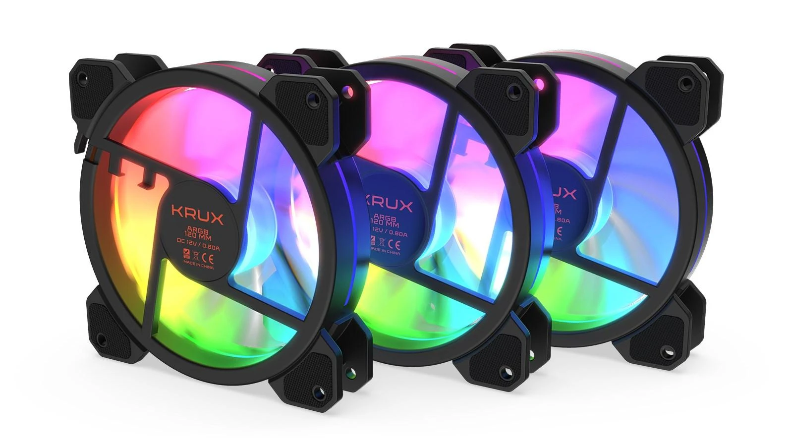 KRUX Lunar 120 ARGB ventiliatorių rinkinys su spalvotu apšvietimu