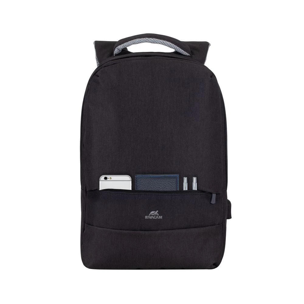 Rivacase nešiojamojo kompiuterio kuprinė 15,6 "prater, 15l, juoda, apsauganti nuo vagystės. Neperšlampama medžiaga, usb tarpiklis