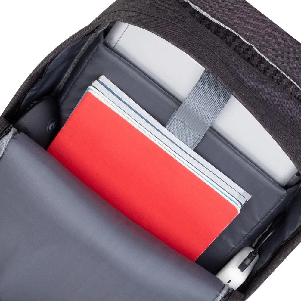Rivacase nešiojamojo kompiuterio kuprinė 15,6 "prater, 15l, juoda, apsauganti nuo vagystės. Neperšlampama medžiaga, usb tarpiklis