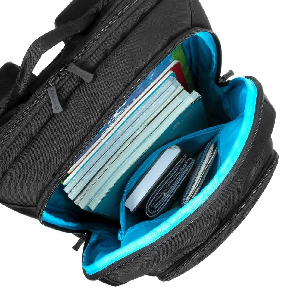 Kuprinė RivaCase Notebook kuprinė 17,3 "RivaCase III PRIEDAS Alpendorf 7569, juoda, su ekologiška, neperšlampama perdirbta medžiaga (rPET)