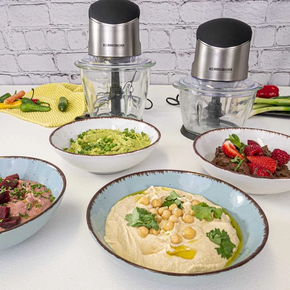 Virtuvės Įrenginio Priedas - Rommelsbacher MZ 500 1.5L 500W Maisto Smulkintuvas Sidabrinis