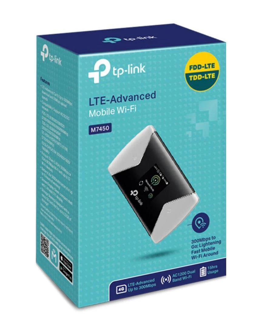 TP-LINK mobilusis 4G LTE WLAN Maršrutizatorius 300 MB dviejų dažnių „Wi-Fi“ 4G modemas SIM kortelės lizdas Micro SD lizdas 1,4 colio TFT ekranas 3000 mAh baterija