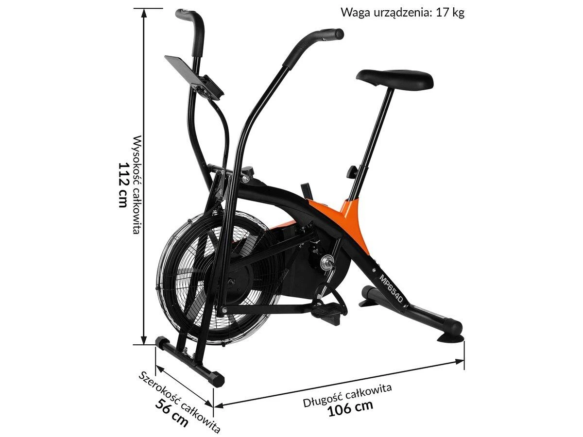 Oro pasipriešinimo dviratis treniruoklis MP6540 AIR BIKE HMS