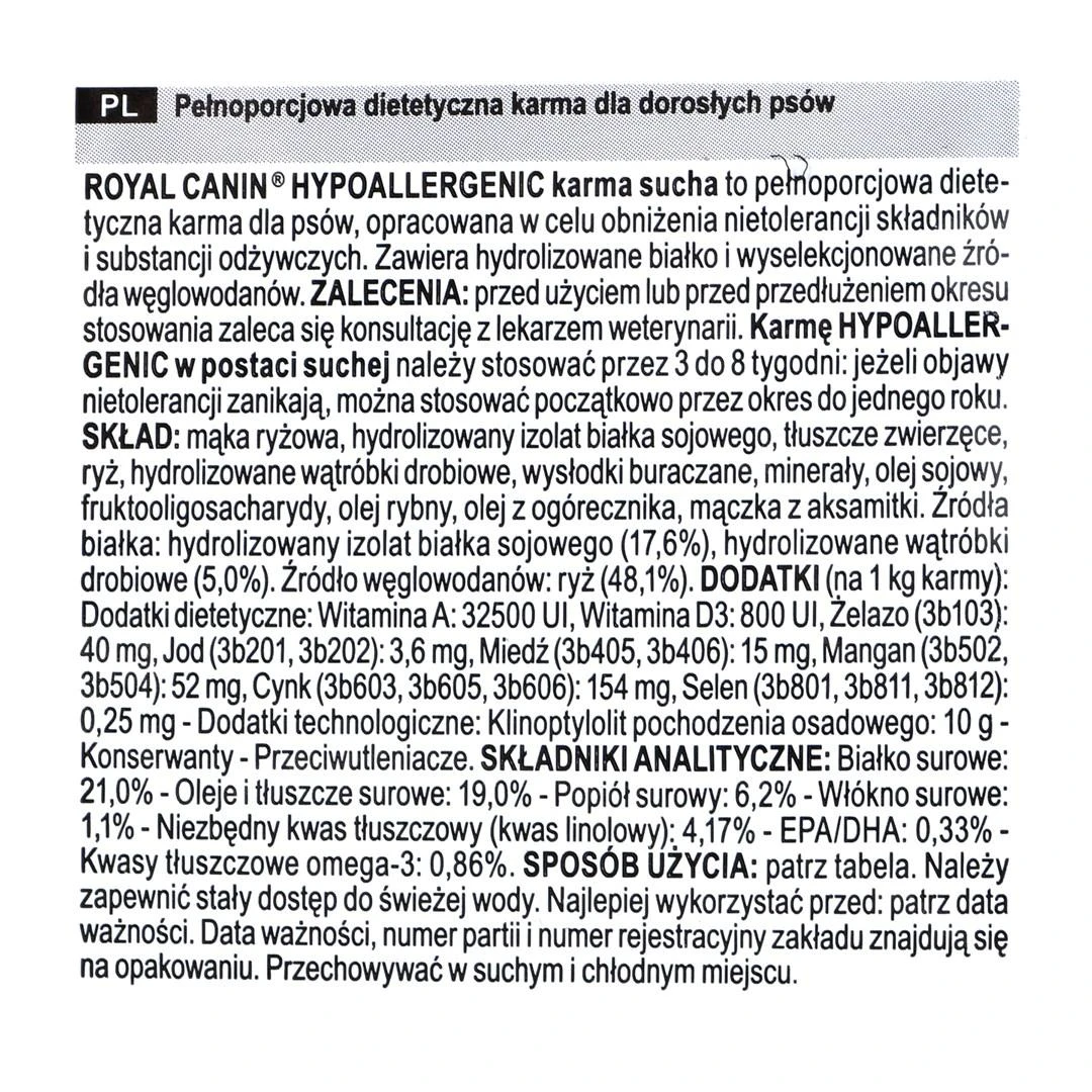 Šunų Maistas - Royal Canin Hipolerginis 14 kg Suaugusiųjų Kepenų Ryžių Daržovių