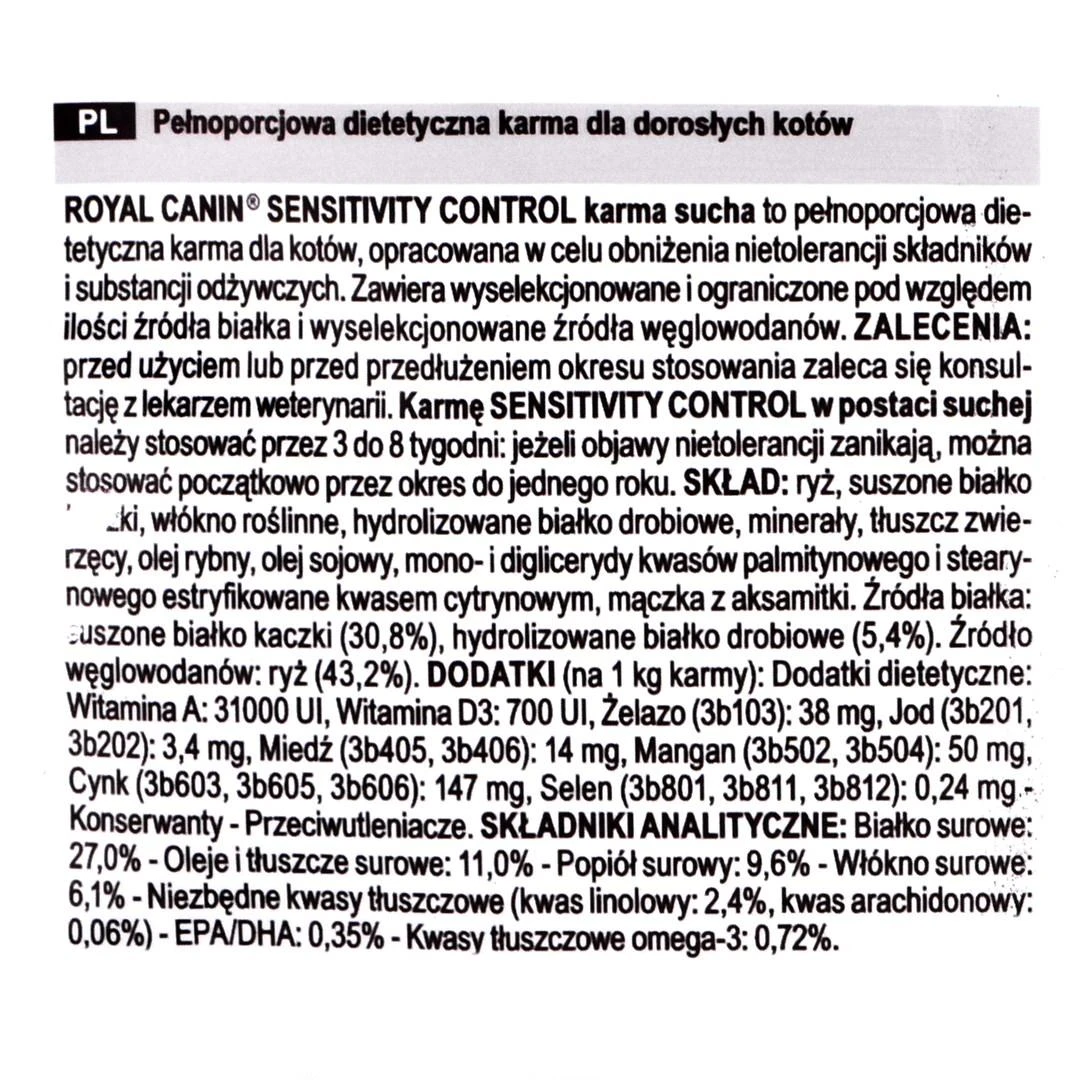Royal Canin Vet jautrumo kontrolės kačių 1,5kg