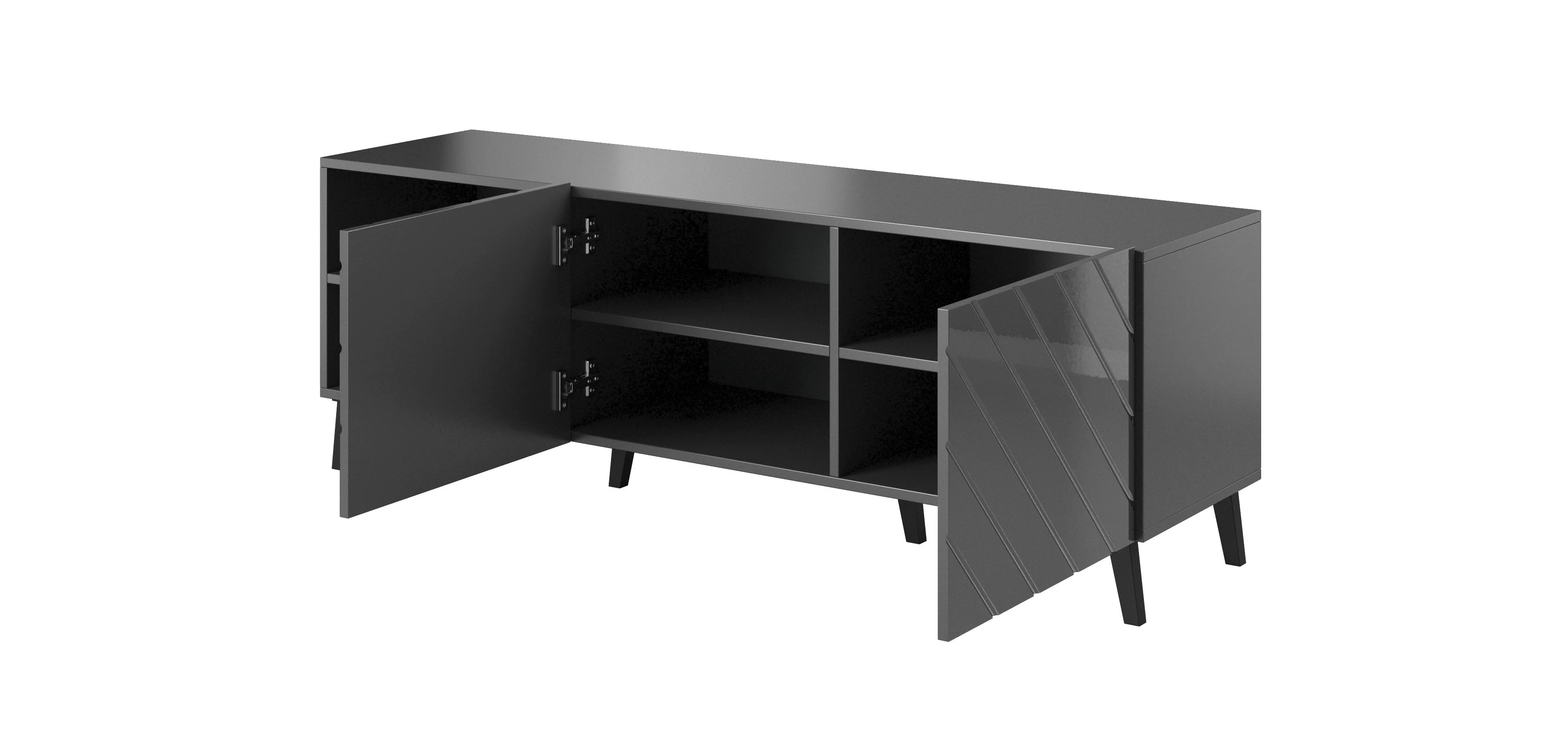 Cama Meble Saugojimo Spinta - Abeto 150x42x52 Grafitas/Blizgus
