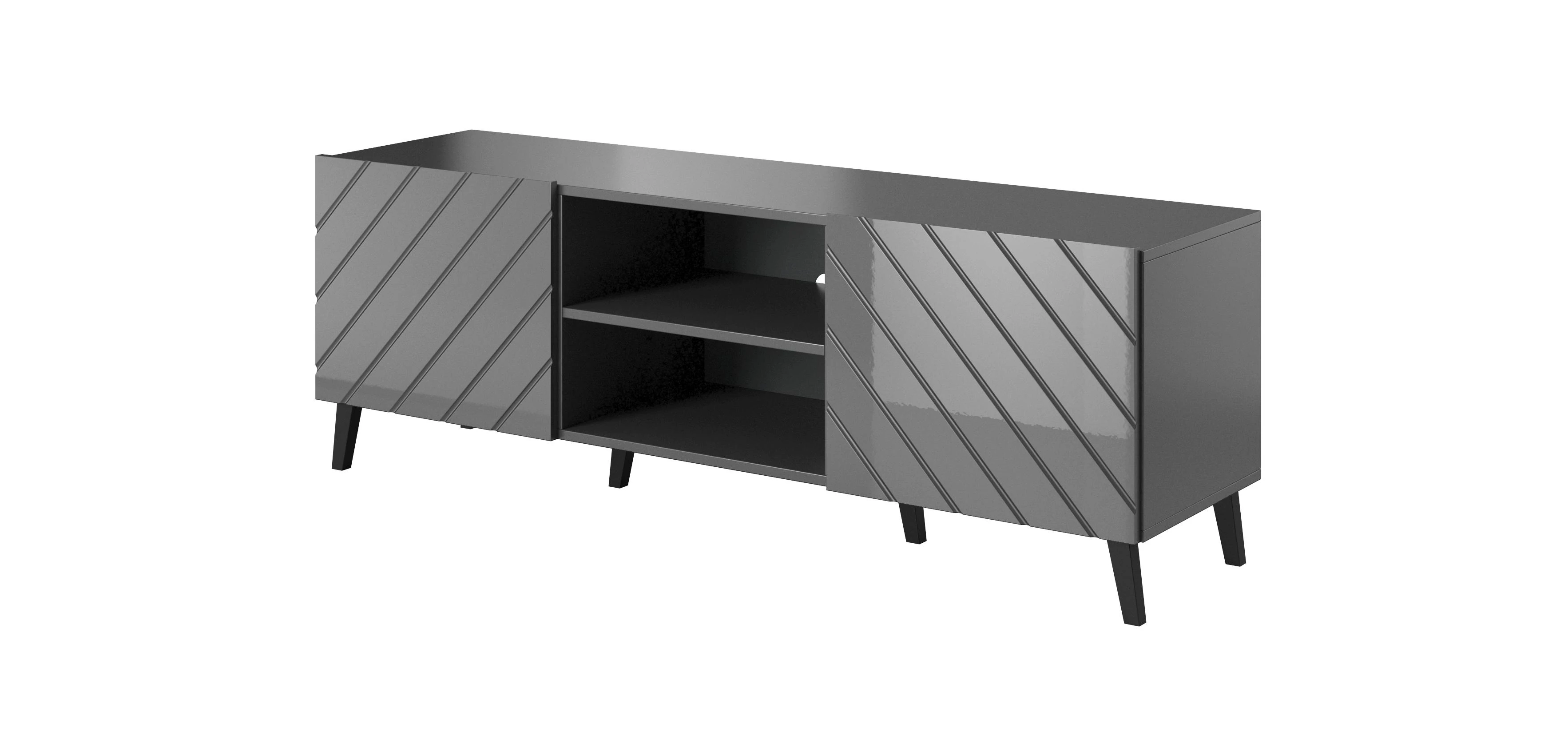 Cama Meble Saugojimo Spinta - Abeto 150x42x52 Grafitas/Blizgus