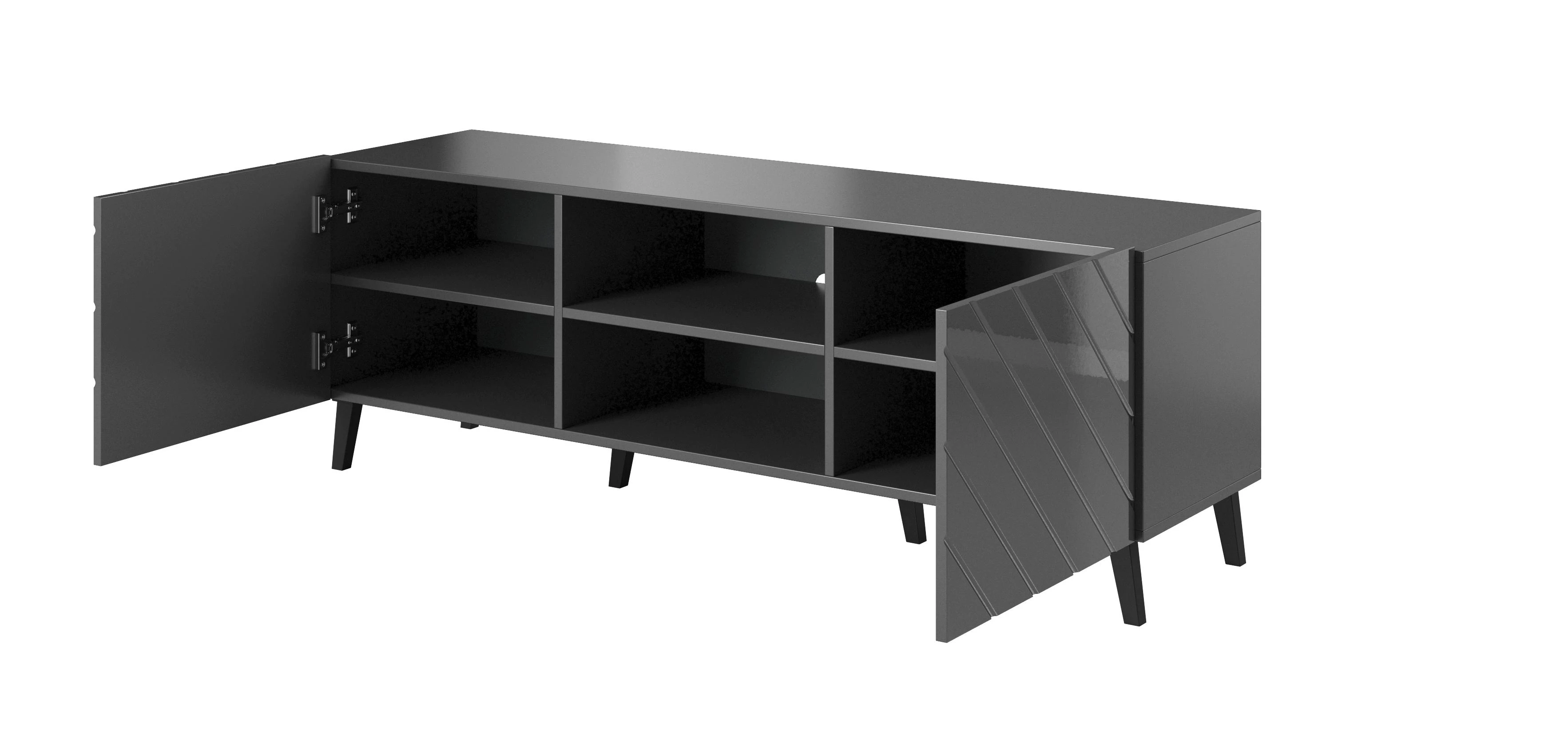 Cama Meble Saugojimo Spinta - Abeto 150x42x52 Grafitas/Blizgus