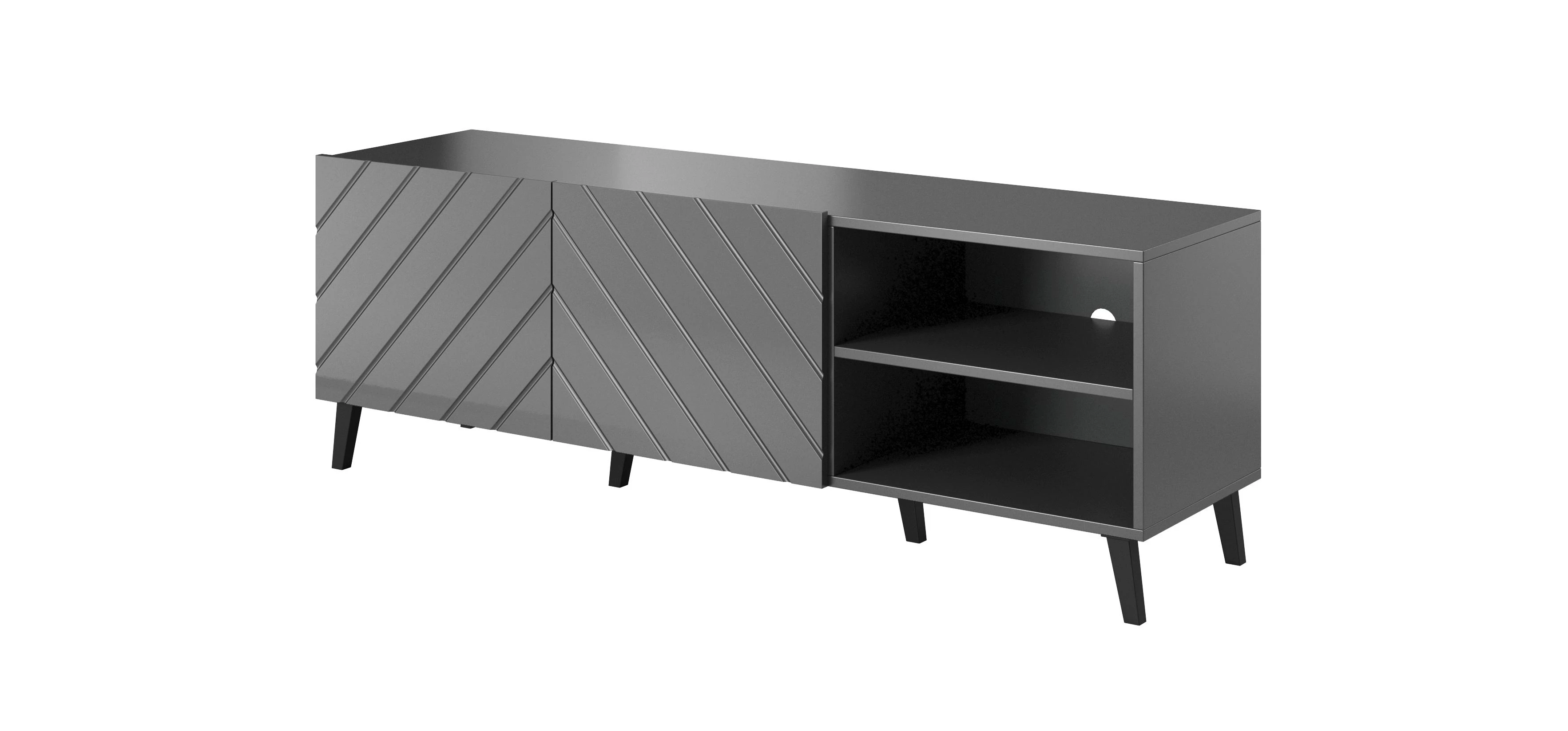 Cama Meble Saugojimo Spinta - Abeto 150x42x52 Grafitas/Blizgus
