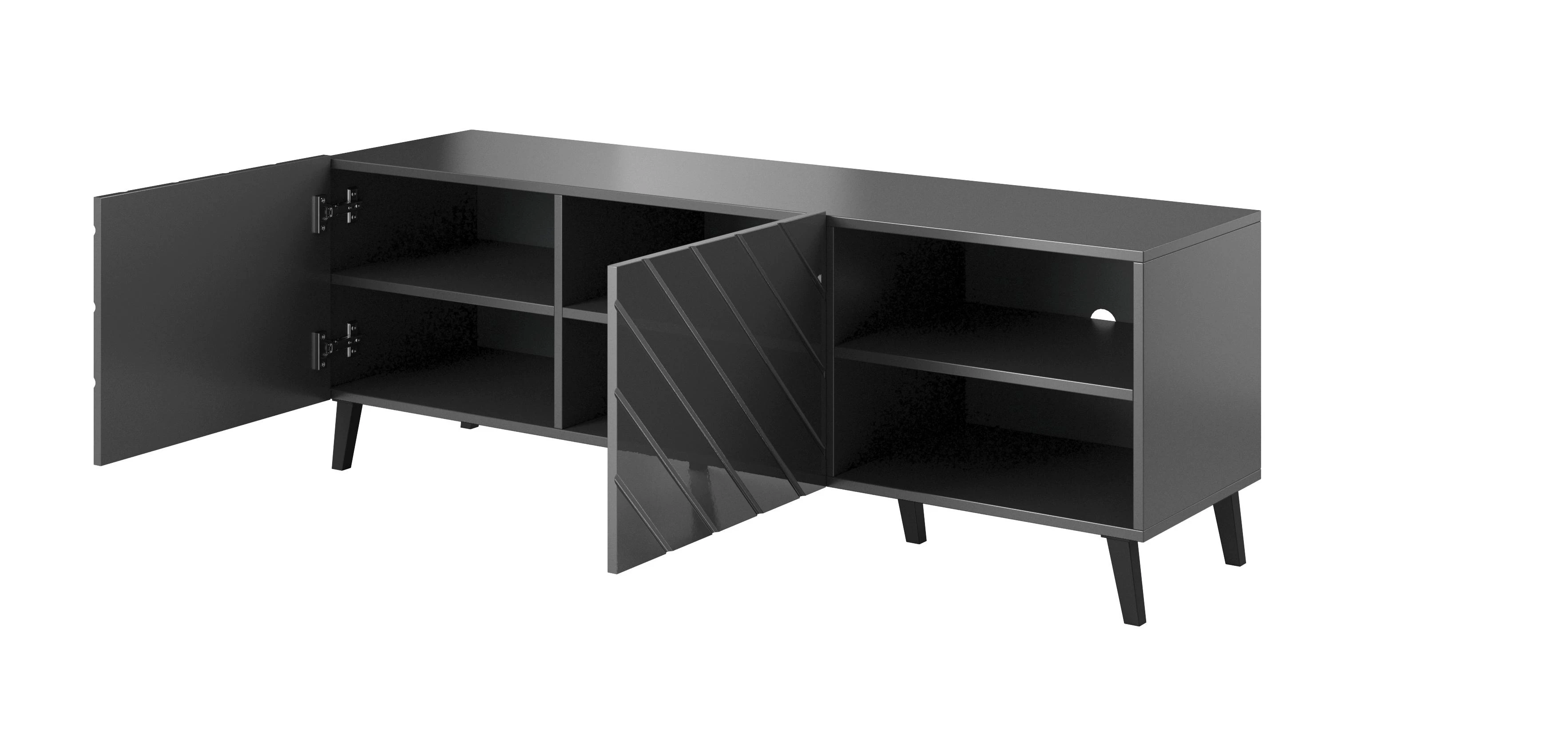 Cama Meble Saugojimo Spinta - Abeto 150x42x52 Grafitas/Blizgus