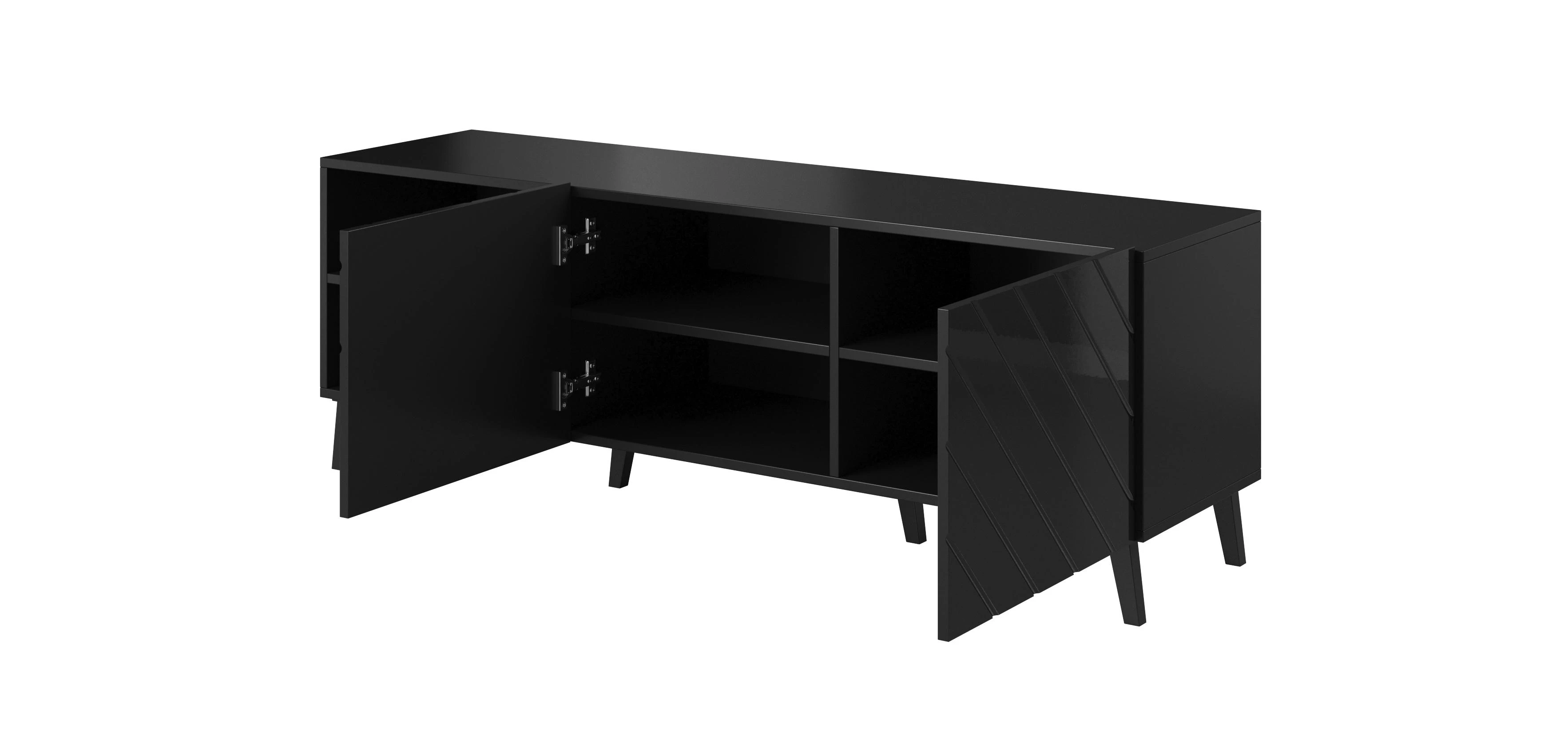 Cama Meble Baldų Spinta - Abeto 150x42x52 Juoda Blizgi