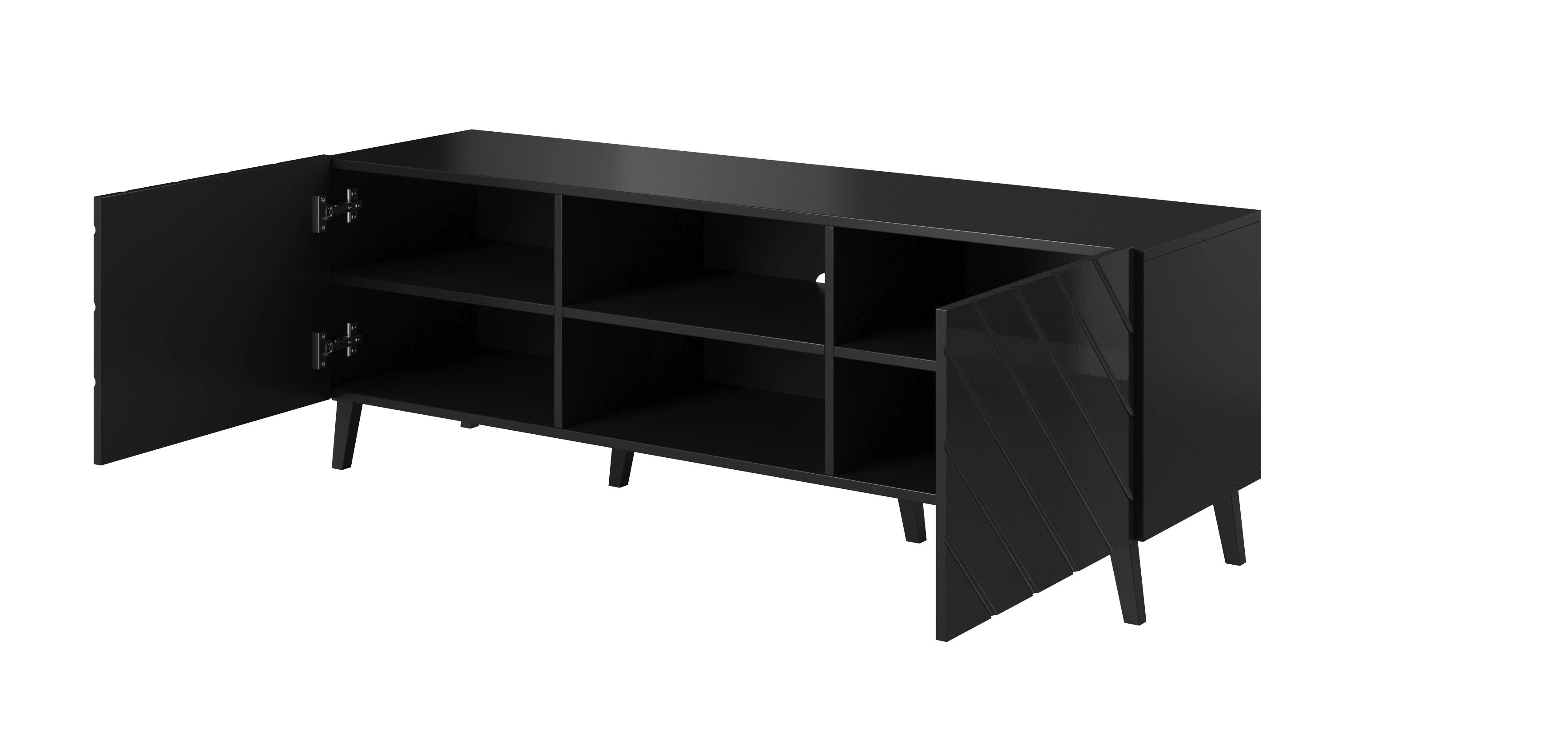 Cama Meble Baldų Spinta - Abeto 150x42x52 Juoda Blizgi
