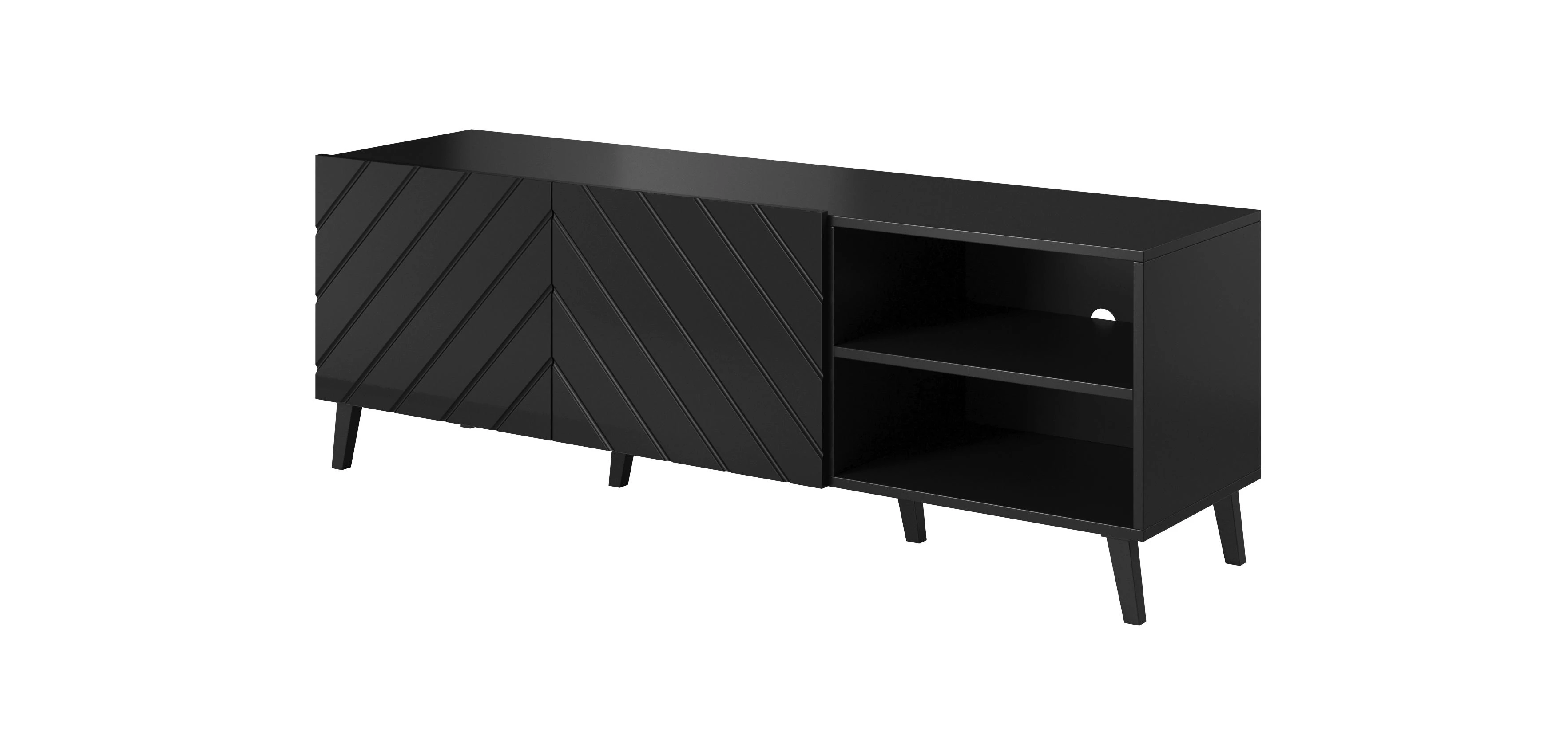 Cama Meble Baldų Spinta - Abeto 150x42x52 Juoda Blizgi