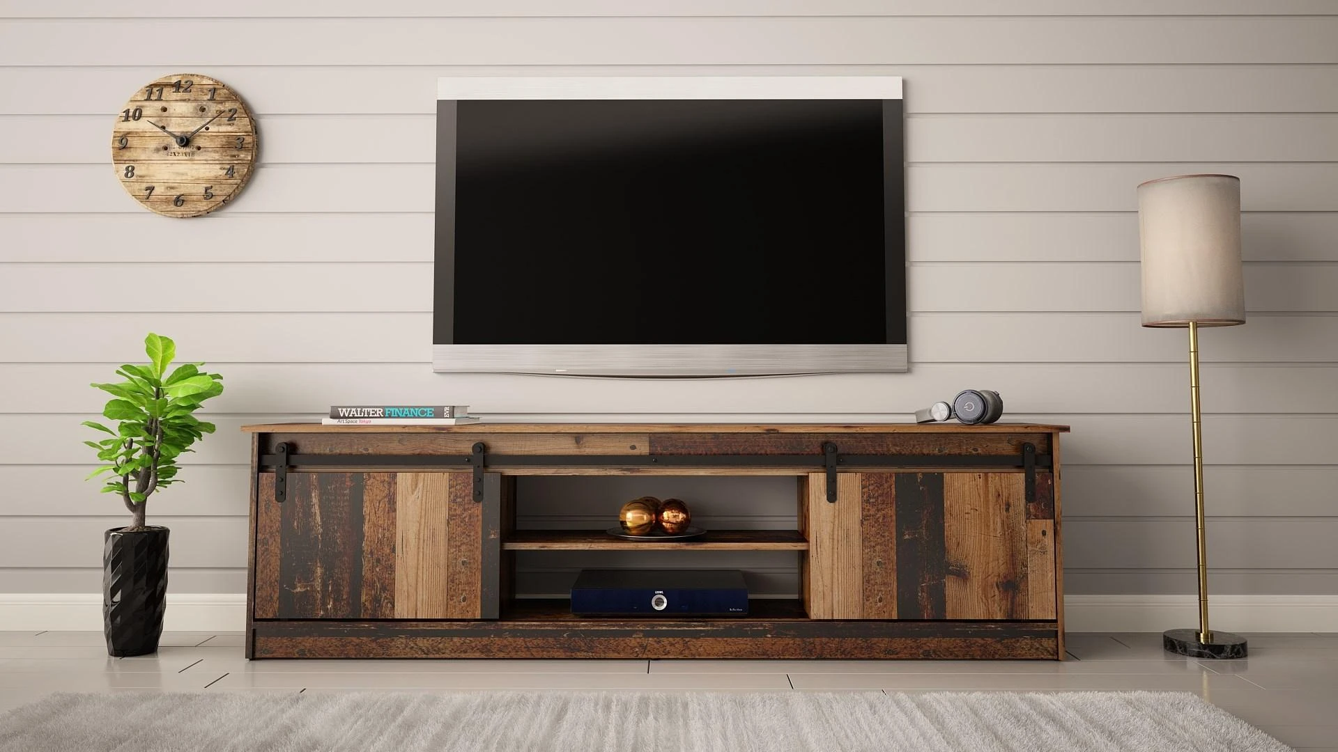 Laikiklis Cama Meble TV Spintelė - Granero 200x56.7x35 Senas Medis