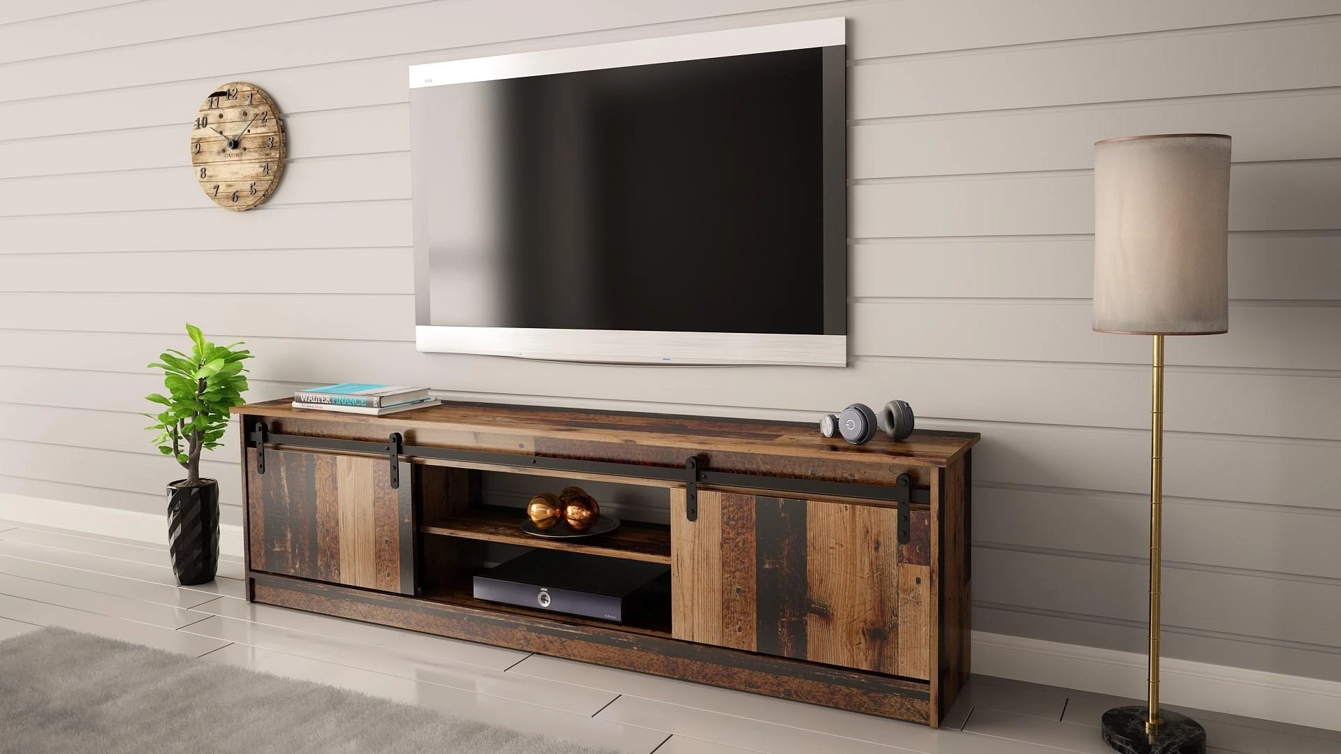 Laikiklis Cama Meble TV Spintelė - Granero 200x56.7x35 Senas Medis