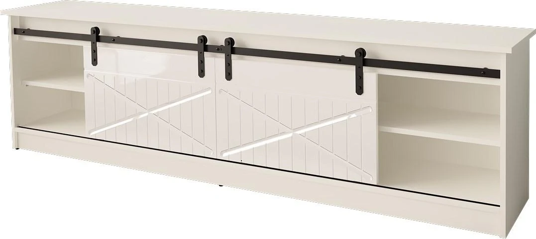 Laikiklis Cama Meble TV Spintelė - Granero 200x56,7x35 Balta/Blizgi Balta