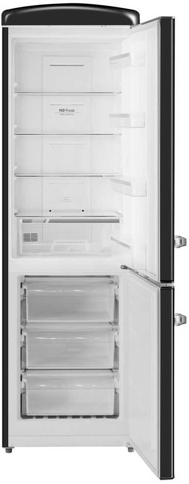 Šaldytuvas REFRIGERATOR MPM-375-FR-53 FULL NO FROST RETRO Juodas
