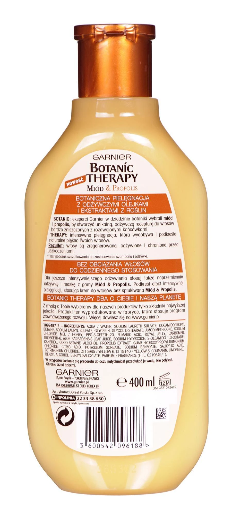 Garnier Botaninės terapijos medus ir propolis, 400 ml