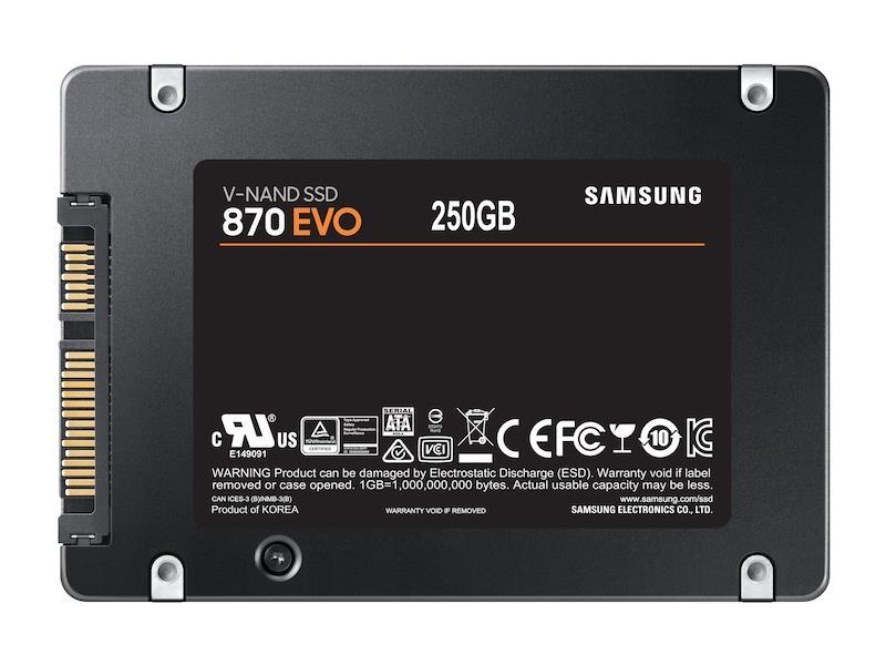 Kietasis vidinis diskas SSD SAMSUNG 870 EVO 250GB/SATA/ML/2,5/MZ-77E250B/EU
