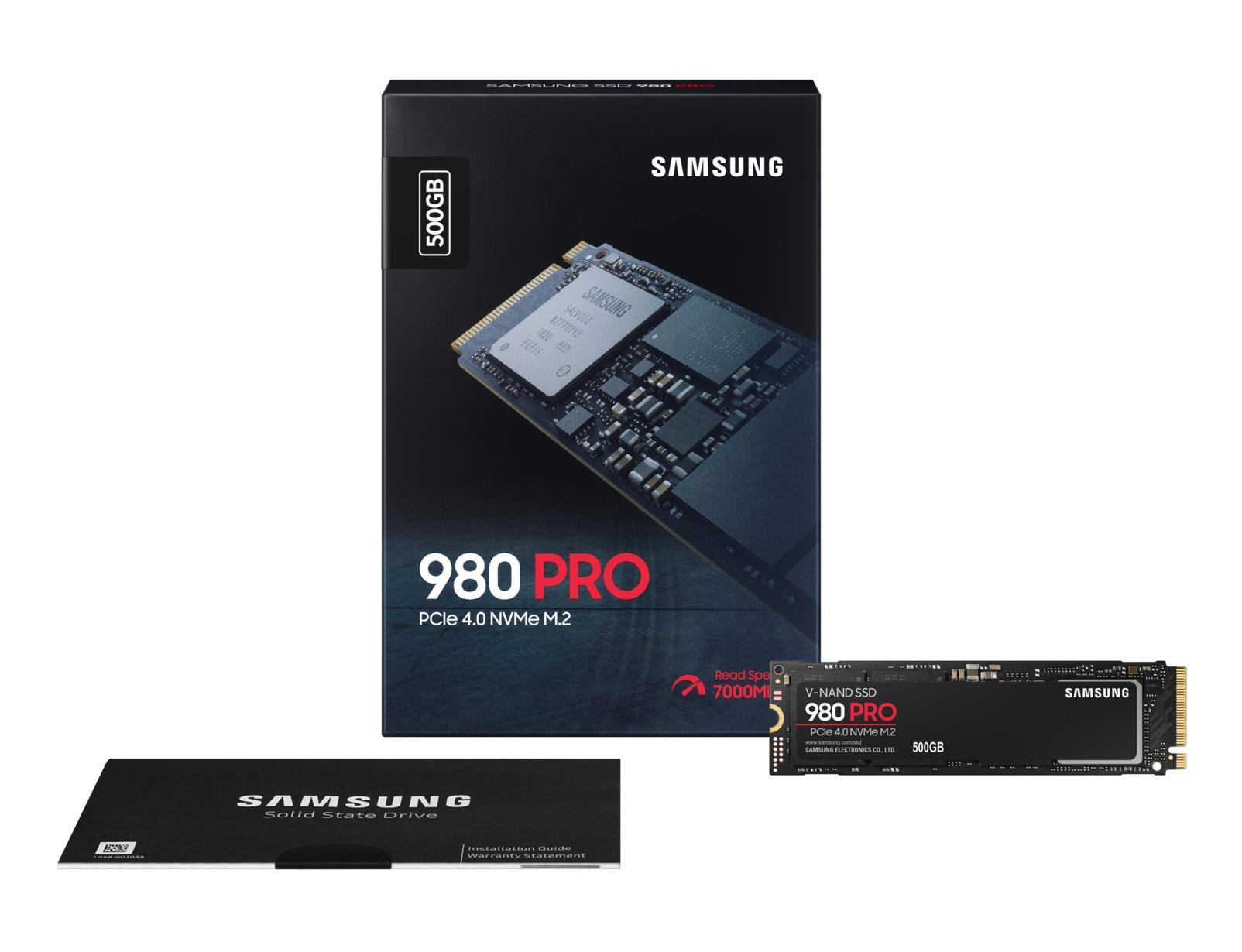 Samsung V-NAND SSD 980 PRO 500 GB, SSD form factor M.2 2280, SSD sąsaja M.2  NVME, Rašymo greitis 3000 MB / s, Skaitymo greitis 3500 MB / s | Varle.lt