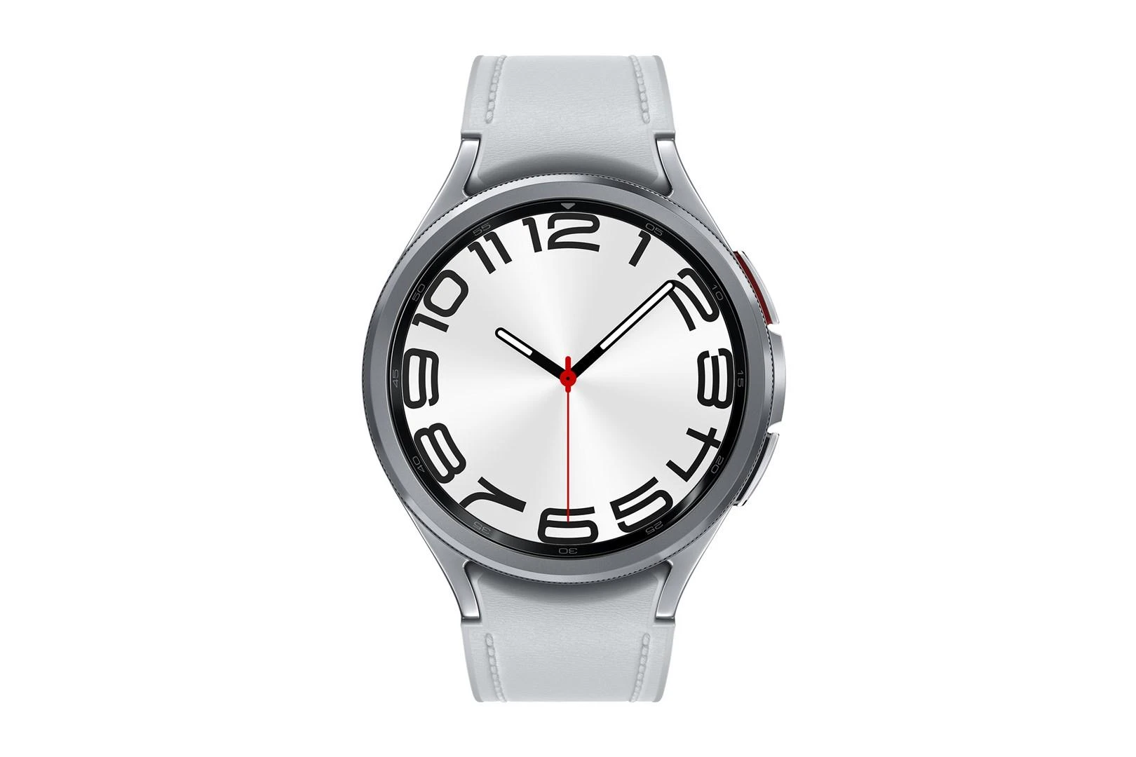 Išmanusis laikrodis Samsung Galaxy Watch 6 Classic, 47 mm, Sidabro spalvos korpusas su pilkos spalvos dirželiu