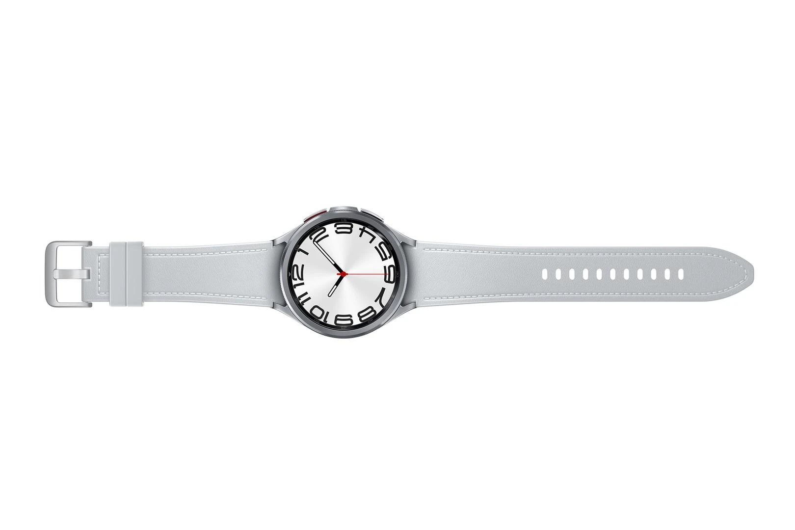 Išmanusis laikrodis Samsung Galaxy Watch 6 Classic, 47 mm, Sidabro spalvos korpusas su pilkos spalvos dirželiu