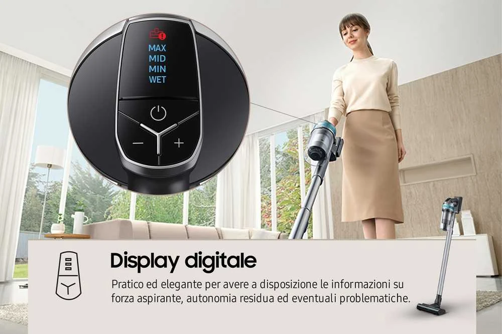 Dulkių Siurblys - Samsung VS20B75AGR1 Be Maišo, Juodas, Mėtų Spalvos