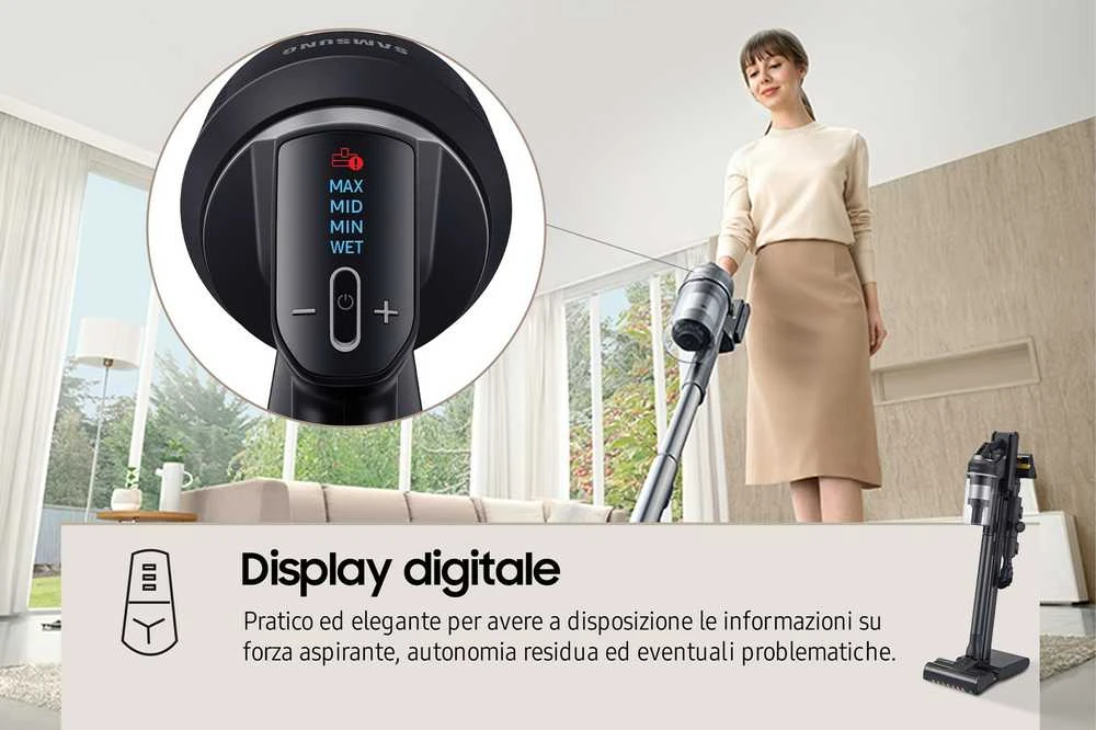 Dulkių Siurblys - Samsung VS20C9554TK, Cikloninis, 0,8 L, 580 W, Juodas