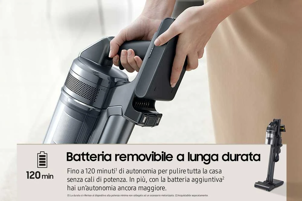 Dulkių Siurblys - Samsung VS20C9554TK, Cikloninis, 0,8 L, 580 W, Juodas