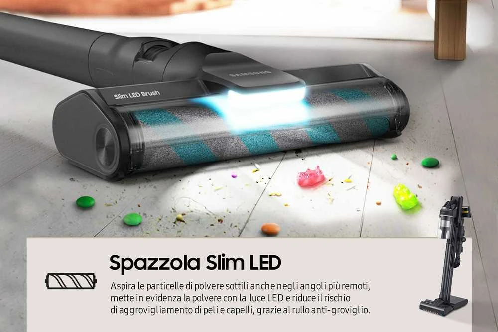 Dulkių Siurblys - Samsung VS20C9554TK, Cikloninis, 0,8 L, 580 W, Juodas