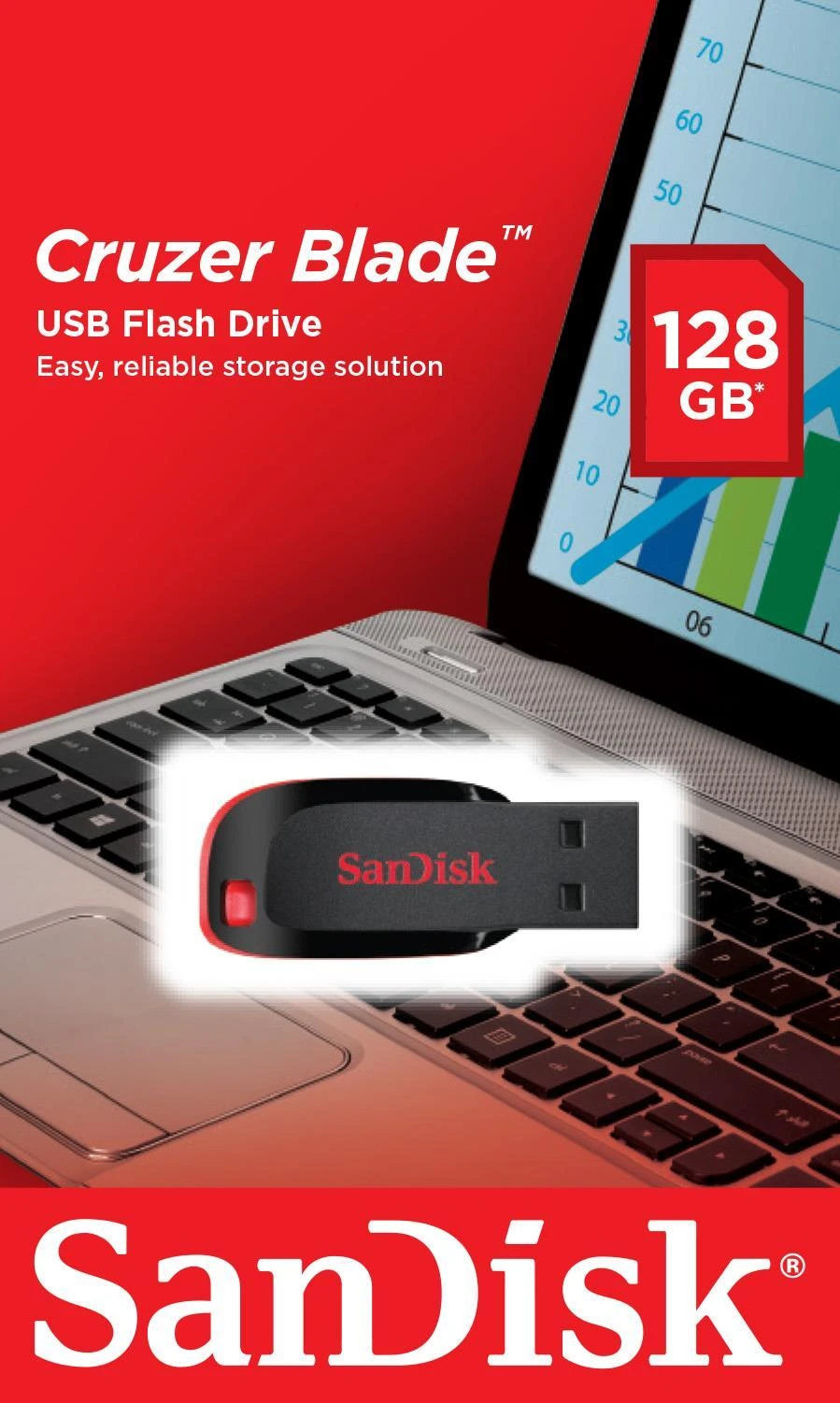 USB laikmena Sandisk Cruzer Blade 128 GB