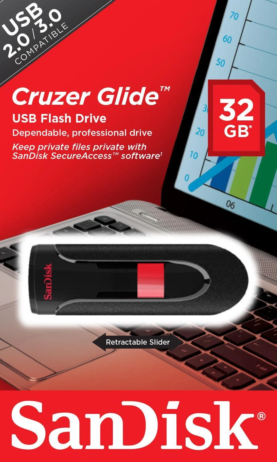 USB laikmena SanDisk Cruzer Glide 32GB