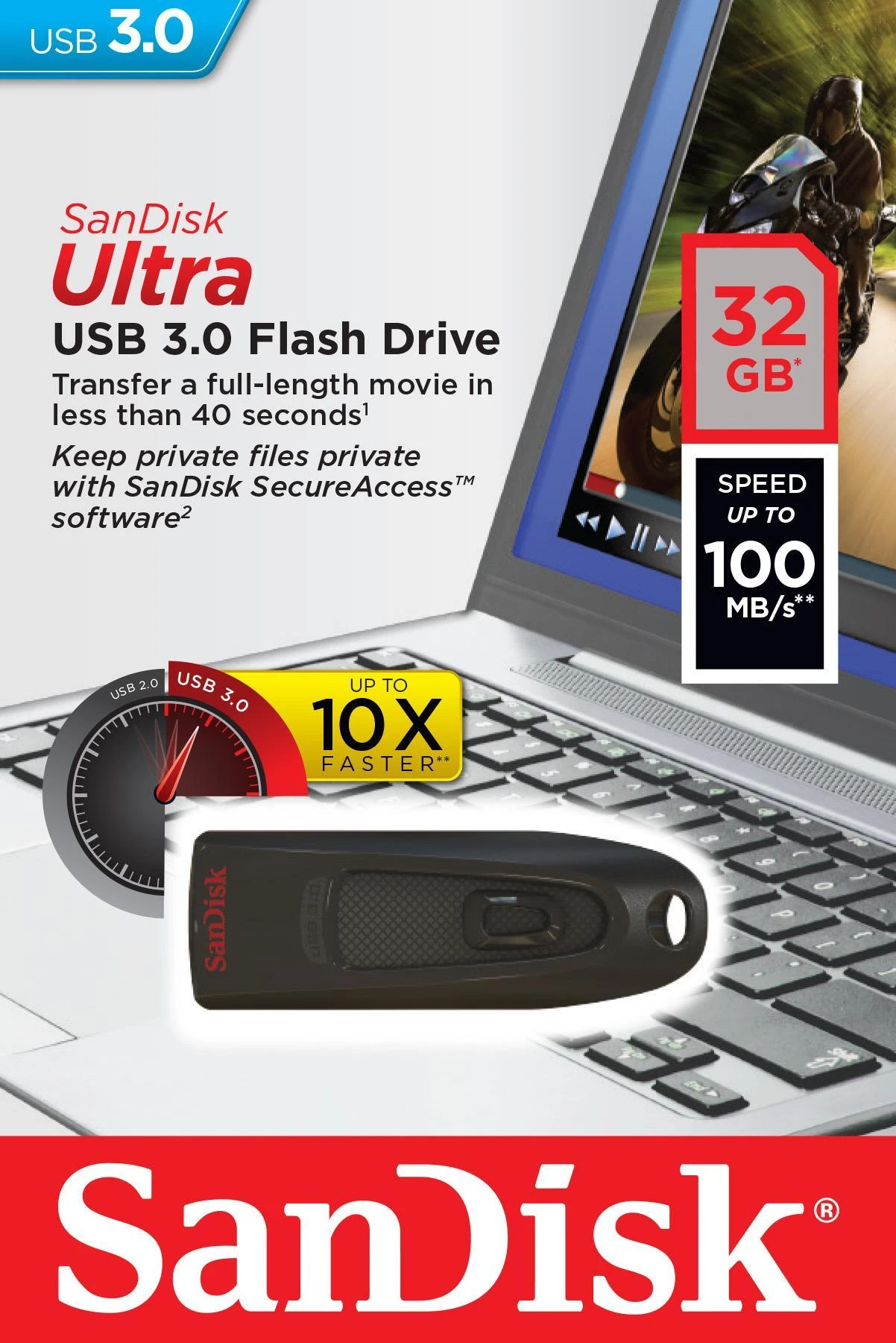 USB laikmena SanDisk Cruzer Ultra, 32GB
