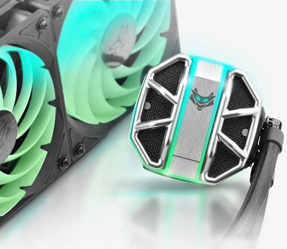 Sapphire Nitro+ S360-A All-in-One Liquid Cooler, ARGB, juodos spalvos – 360 mm