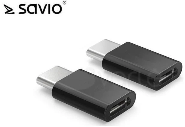USB Adapteris - Savio AK-31 Micro USB Į USB-C Juodas